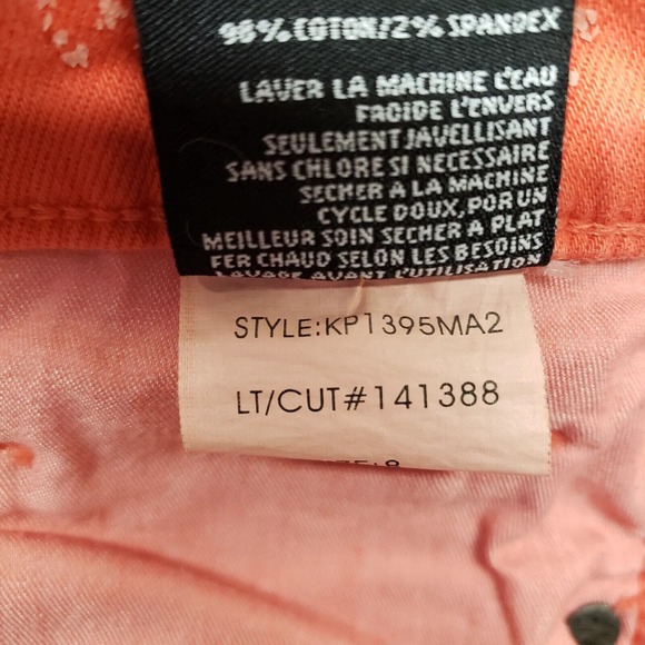 KUT from the Kloth Pants Womens 8 Orange Skinny Raw Hem Casual Logo Pockets - Picture 8 of 16